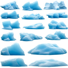 Isolated Iceberg Elements Set on Transparent Background Illustrative Image