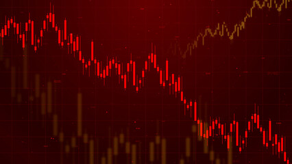 Bearish Stock Market Crash Business financial  technology digital stock exchange graph candlestick...