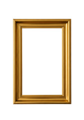 Gold Frame Isolated On Black Background Classic Vintage Decoration Photo