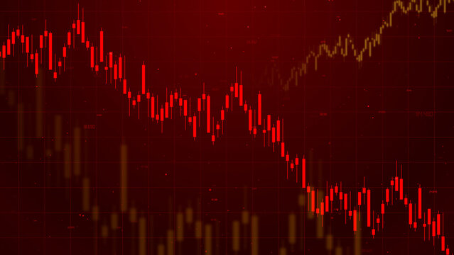 Bearish Stock Market Crash Business financial  technology digital stock exchange graph candlestick trend currency background
