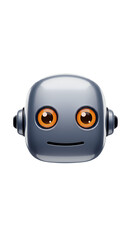 Isolated Robot Face With Orange Eyes On Transparent Background Illustration