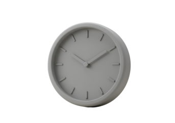 Gray Wall Clock Illustration On Transparent Background Isolated
