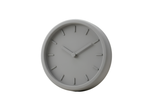 Gray Wall Clock Illustration On Transparent Background Isolated