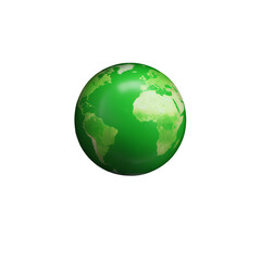 Fototapeta premium Green 3D Rendered Earth Globe Isolated Against Black Transparent Background