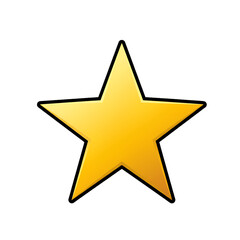 Obraz premium Golden Star Illustration On Transparent Background Isolated Design Element