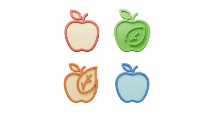Obraz premium Colorful stylized apple images