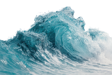 Ocean wave cresting, powerful turquoise