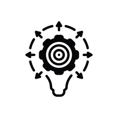 Black solid icon for successful techniques