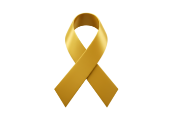 Gold Ribbon Awareness Symbol on Black Background Isolated Illustration