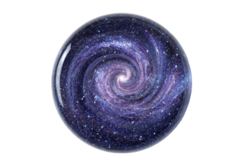 Spiral galaxy within a clear sphere