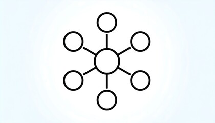 Central node with six connected circles; simple line art