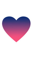 Gradient Heart Illustration with White Border on Transparent Background