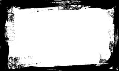 black ink brush painting blank frame border picture artistic grunge graphic element