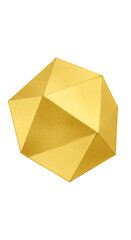 Golden Geometric Shape Isolated on Black Background Illustration