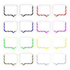 Fototapeta premium 可愛いもこもこの吹き出しイラストセット