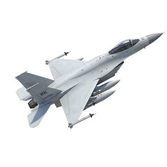 Isolated White Fighter Jet Illustration With Transparent Background