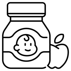 Baby Food Line Icon