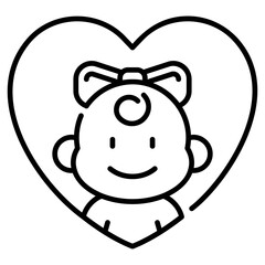 Baby Girl with Love Line Icon
