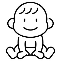 Obraz premium Baby Sitting Line Icon
