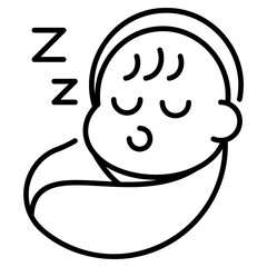 Baby Sleep Line Icon