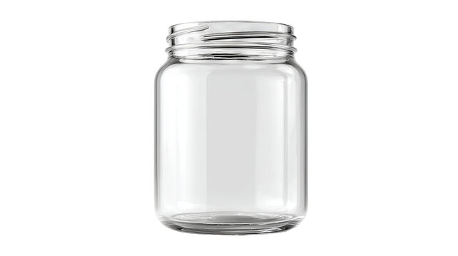 Blank clear glass jar mockup isolated on transparent background — high-resolution PNG cutout for branding, packaging design, label presentation, and product display templates - Powered by Adobe
