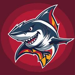 Fototapeta premium illustration of a shark as a mascot