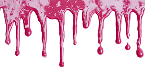 Pink paint dripping downwards on black background