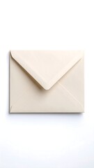 Cream-colored envelope on white background