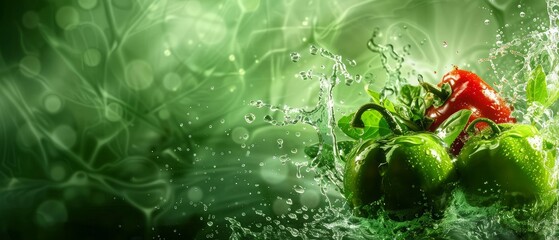 Green water glare health fresh pepper light wallpapers