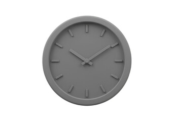 Gray Analog Clock Isolated on Transparent Background Illustration