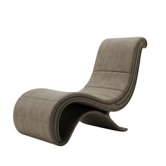 Modern Wave Lounger Chair on Transparent Background Isolated Photo