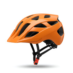 Orange Bicycle Helmet Isolated on White Background a Photo