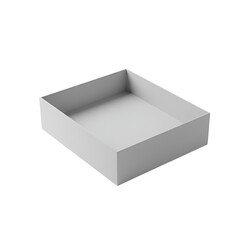 Isolated White Empty Open Box With Shadow a 3D Render Illustration