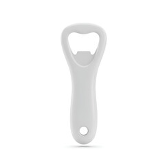 Obraz premium Isolated White Bottle Opener Tool With Shiny Metal Details on White Background