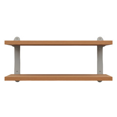 Isolated Wooden Shelves Illustration on Transparent Background for Design Elements