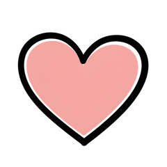 Illustration Of A Pink Heart Shape With A White Outline And Transparent Background