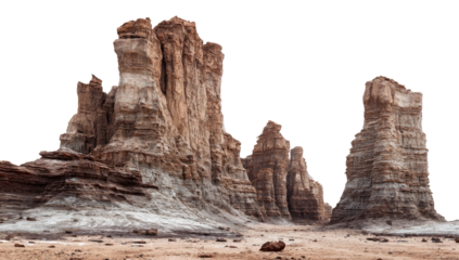 Eroded sandstone buttes in a desert landscape