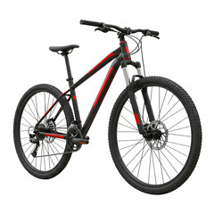 Mountain Bike In Black And Red Isolated Photo On Transparent Background