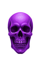 Obraz premium Illustration Of A Purple Skull Against A Transparent Isolated Background