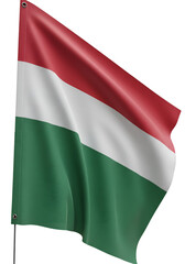 Obraz premium Hungarian National Flag Waving Illustration Isolated On Transparent Background