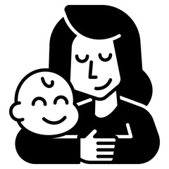 mother's love Black Fill Icon