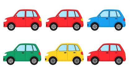 Colorful cartoon cars