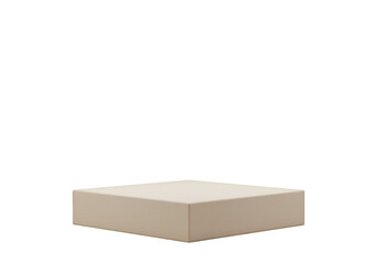 Isolated 3D Illustration of a Beige Square Platform on Black Background