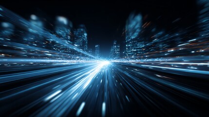 Digital data stream creating a sense of speed and connectivity Business background.