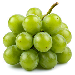 Obraz premium Photo of a Green Grape Cluster Isolated on White Background Food Photography