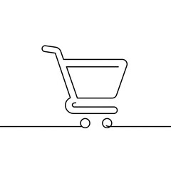 Minimalistic Shopping Cart Silhouette Illustration For Online Purchase Isolated