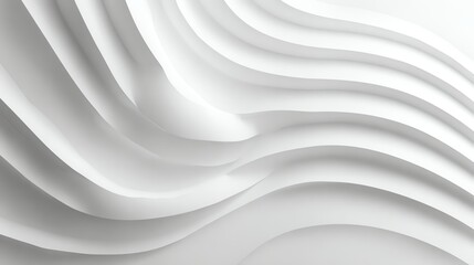 Obraz premium White layered waves creating a modern minimalist backdrop Business background.