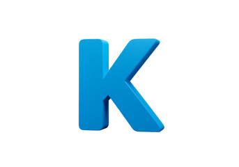 Obraz premium Isolated 3D Blue Letter K on Transparent Background Illustration