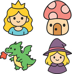 Fairy Tales Cartoon Icon Illustration