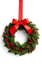 Christmas wreath with red bow